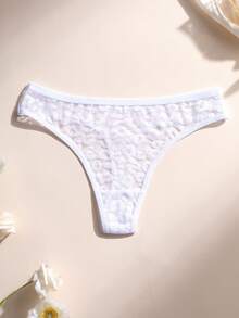 11 PCS Women's Sexy Leopard Lace Thong Low Waist Seamless Panties Hollow Out Comfortable And Breathable Lingerie Underwear - Multicolor - View 4