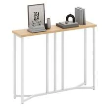 BALCONERA Rustic Brown Slim Console Table – Narrow Behind Sofa Table For Living Room, Multi-Use Entryway Side Table For Small Spaces - Apricot - View 6