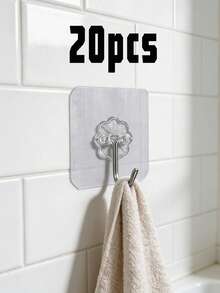 30Pcs Heavy-Duty Adhesive Hooks Waterproof Traceless Wall Mount Hooks For Bathroom Toilet Kitchen Door Hanger Organizer Storage