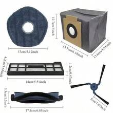 适用于 Eufy X10 Pro Omni 系列吸尘器的替换零件，包括防缠绕滚刷、边刷、可水洗 HEPA 过滤器和清洁布，宠物友好套装 - 彩色 - 查看 10