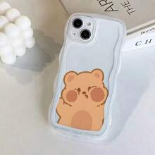 1pc Minimalist Brown Bear Design Transparent Shockproof Protective Phone Case, Suitable For IPhone 17/17 Pro/17 Pro Max/17 Air/16/11/16 Pro/16 Plus/16 Pro Max/16e/15 Pro Max/13/14/12/11/7G/8P, S25/S24, Fashionable Choice For Users - Clear - View 5