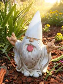 Funny Gnome Garden Statue - Humorous Resin Yard Decor For Outdoor Patio/Lawn, Whimsical Garden Ornament, Indoor Living Room Shelf Cute Decor