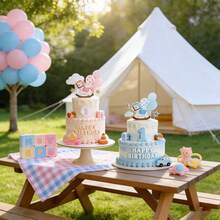 摇摇马蛋糕装饰摆件，性别揭晓蛋糕装饰摆件，人偶蛋糕装饰摆件，男孩或女孩迎婴派对用品，小熊主题派对装饰，适用于性别揭晓派对、欢迎派对、生日派对、迎婴派对、婚礼、周年纪念日等各种场合。让这匹可爱的小马蛋糕装饰摆件陪伴您度过快乐的一天。 - 彩色 - 查看 8