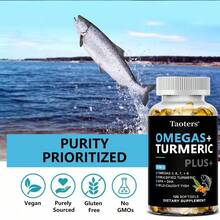 Cápsulas de Cúrcuma Omegas+, 5 en 1 con EPA y DHA, que favorecen la absorción, la movilidad articular y la salud, 120 cápsulas - 1 botella - Ver 4