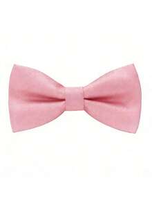 1pc Minimalist High-Quality Solid Pink Bow Tie, Versatile For Casual Wear