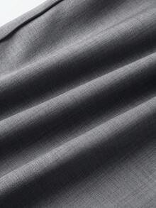 复古高腰阔腿西装裤，宽松显瘦直筒裤，休闲通勤日常百搭，适合春秋季穿着 - 淺灰色 - 查看 10