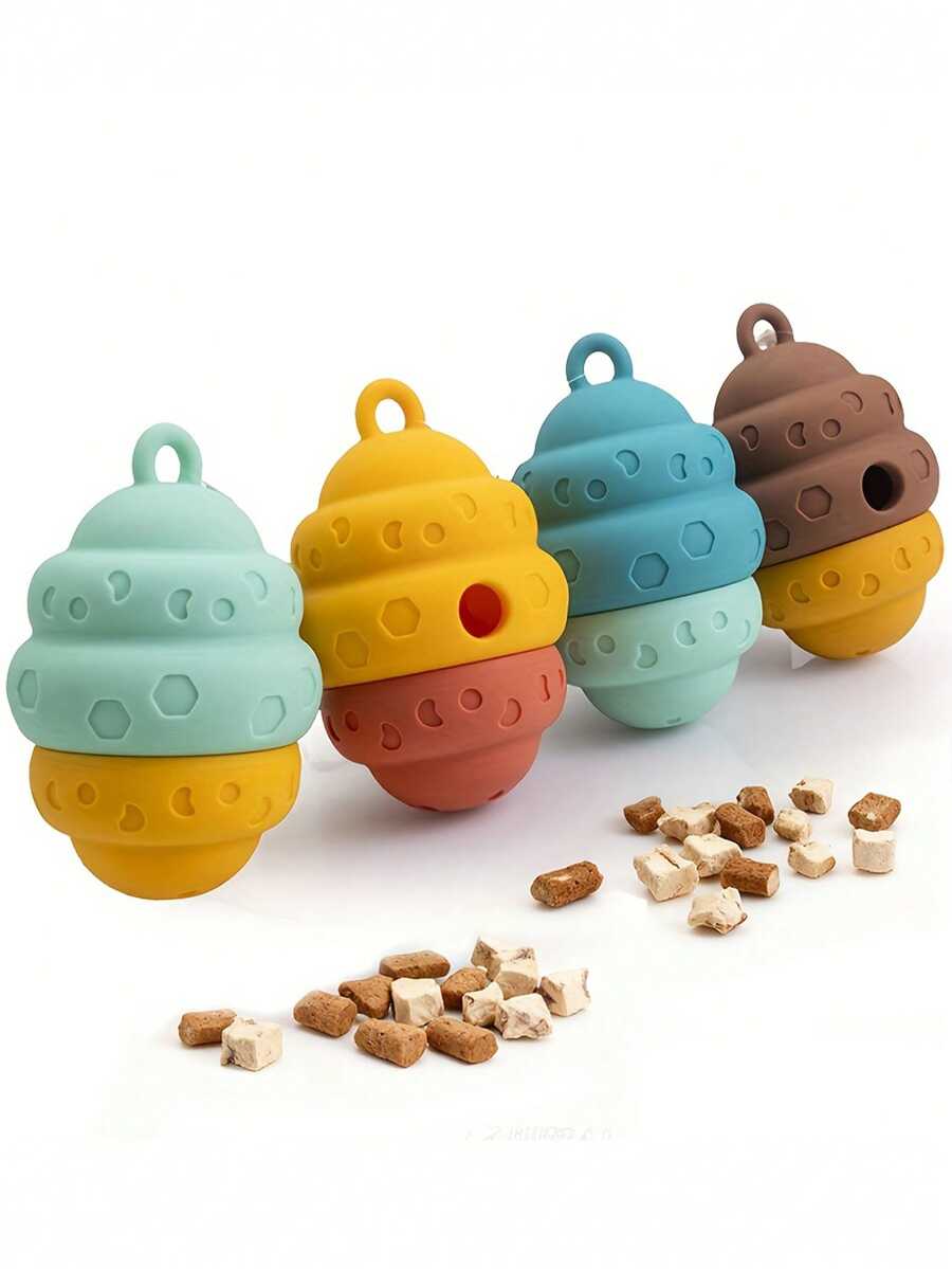 1pc Elastic Slow Feeder Pet Toy, Silicone Honeycomb Shaped Slow Feeder Bowl For Dogs & Cats, Silicone Material