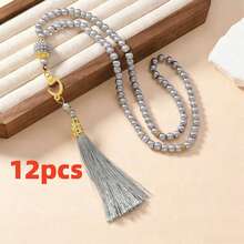 1 String/12 Strings Islamic Prayer Beads, 99pcs Glass Faux Pearl Beads On String, For Ramadan Worship And Arabic Praise Bracelet. Tassel Pendant 99pcs Islamic Rosary Beads, Glass Pearl Prayer Bracelet, Daily Worship, Ramadan Small Gift - Multicolor - View 27