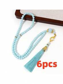 1 String/12 Strings Islamic Prayer Beads, 99pcs Glass Faux Pearl Beads On String, For Ramadan Worship And Arabic Praise Bracelet. Tassel Pendant 99pcs Islamic Rosary Beads, Glass Pearl Prayer Bracelet, Daily Worship, Ramadan Small Gift - Multicolor - View 23