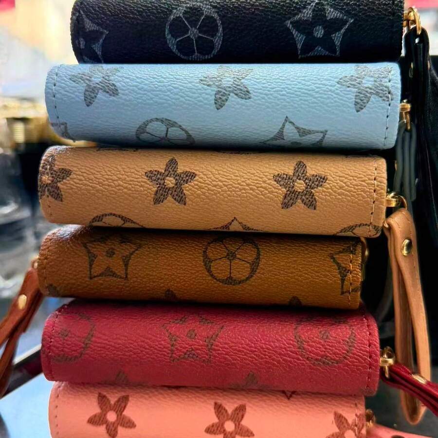Cartera corta multicolor con estampado de tigre, tarjetero, monedero (12 piezas) - Multicolor - Ver 1