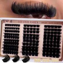 160D+200D+300D/100D+120D+160D/60D+80D+100D Lash Individuals 300pcs/240pcs/170pcs Russian Lash Extensions Kit 3D Volume Eyelash Clusters D-Curly Lash Clusters Kit 10-18MM DIY Eyelash Extensions, Individual Lash Clusters, Multi-Type Natural Look, Reusable Individual Segmented False Eyelashes Wispy&Ultra Soft DIY Eyelash Extension At Home Lash Clusters, Eyelash Clusters, Individual Eyelashes, Lashes, Fake Lashes - D - 查看 12