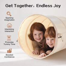 Kids Play Tunnel Play Toys For Toddlers: Pop Up Kids Play Tunnel For Baby, Children Crawl Through Indoor - Collapsible Montessori Sensory Gift For Activity - Lightweight Pet Tunnel For Dogs, Puppy - Beige - Beige - View 7