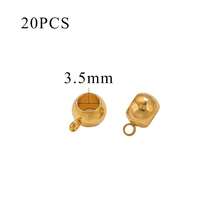 20 hạt thép không gỉ mạ vàng, lỗ dọc, có thể điều chỉnh kích thước, dùng làm hạt đệm để tự làm trang sức cho nữ, vòng cổ, vòng tay, bông tai. - Dọc qua hạt - Xem 14
