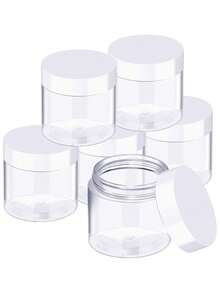 2pcs Transparent Moisturizing Repair Cream, Cleansing Face Mask Plastic Bottles With Lids, Pigment Dispensing Bottles, Dried Flower Storage Bottles - White - View 6