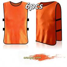 6pcs Basketball/Football Training Jerseys, Match Uniforms, Team Wear, Sports Tops, Promotional Vests With Numbers, Suitable For Kids & Adults/Football Bibs/Fighting Vests/Basketball Jerseys/Casual Company Team Building, Banquet/Christmas, Halloween, Thanksgiving/Sanitation Worker Uniforms/Youth Spring Tour Jerseys