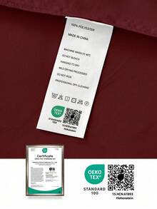 2/3件套纯色床笠，9.85英寸/25厘米深口袋床垫保护套，床垫罩，柔软透气，适用于各种尺寸的床——单人床、双人床、特大号床、大号床，可机洗，通过Oeko-Tex认证，深红色 - 酒紅色 - 查看 10