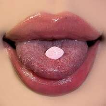 菱形药丸亚克力舌钉，钛钢外螺纹，小众性感药丸形舌钉舌环