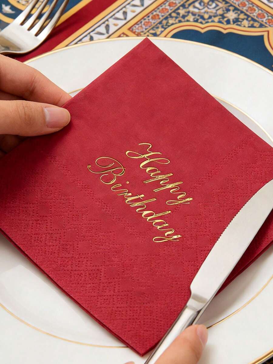 30/1 Stück 10* 10-Zoll Ramadan Serviette, Einweg-Ramadan-Geschirr, Serviette mit geometrischem Mond-Muster, ölbeständige Küchen-Serviette für Familie, Valentinstag, Hochzeitsdekoration, Ramadan-Dekoration, Geburtstagsparty - Verschiedenfarbig - Übersicht 1