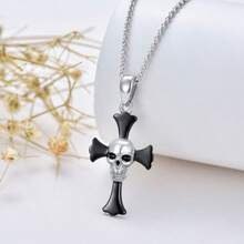 Collar cruz plata regalo amantes góticos halloween caja regalo joyería misteriosa - como en la foto - Ver 4