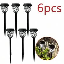 Pacote com 6 luzes de LED para jardim alimentadas por energia solar - IP44 à prova d'água, design de treliça, material de polipropileno, fácil instalação para iluminação de jardins, pátios e paisagens externas, perfeitas para presentes de Natal, Halloween, Ano Novo e Dia dos Namorados - Luz branca - Ver 14