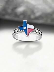 1件極簡獨特「Texas Love」戒指，精緻女士珠寶禮物 - 戒指 - 查看 6