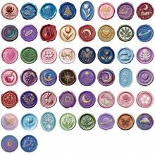 50/52pcs Embossed Stamp Stickers Sealing Wax Stamp Aesthetics Decals Retro Transparent PET Stamp Style Stickers For Laptop Water Bottle Luggage Diary - Multicolor - View 14