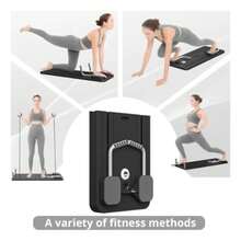 JCH-Tabla para Abdominales Tabla Deslizante de Pilates Plegable Máquina Reformador de Pilates Tabla de Ejercicios Portátil Máquina de Ejercicio Casa Abdominales Equipo para Gimnasio Multiusos - Gris - Ver 6