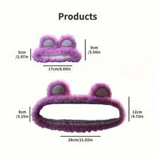 Stylish Plush Bear Ear Car Rearview Mirror Cover - Soft, Fluffy, And Fashionable Women's Car Interior Accessories, Home Mirror Protector, Mirror Decorative Cover. - 玫紅色 - 查看 6