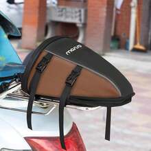 MOSISO Motocicleta Cola Bolsa Multifuncional Impermeable Polister Almacenamiento Bolso de Silln,10L Deportes al Aire Libre Moto Asiento Trasero Luz Tanque Bolsa con Correa de Hombro, Marrn - Marrón - Ver 8