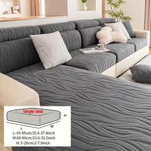 1pc Waterproof Large Wave Sofa Slipcover, High-End Anti-Slip Living Room Couch Cover, Machine/Hand Washable, Pet-Friendly, Suitable For All Seasons, Home, Kitchen, Bedroom, Office Use - Dark Grey - View 10