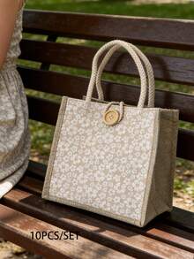 Schneeflocken-Handtasche, geeignet für Geschenke zu Feiertagen, Aufbewahrung im Büro, Schule, für den täglichen Gebrauch, zum Aufbewahren von Handy, Münzen usw., Reise-Essentialtasche - Weiss - Übersicht 10