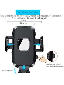 360° Adjustable Long Arm Silicone Base Car Phone Holder - Black - View 9
