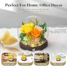 Valentines Day Gifts For Her Forever Rose Birthday Gifts For Women Preserved Flowers In Glass Dome Eternal Flowers For Delivery Prime Yw Rose - 黃玫瑰 - 查看 6