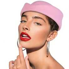 1 件复古 20 世纪 60 年代空姐帽 - 经典空姐帽，弧形帽檐和光滑的圆形帽顶，结构化设计，蓝色、红色、黑色、粉色、白色可选 - 优雅的航空主题派对装或休闲装，时尚女士无羽毛帽子，百搭复古别致配饰，采用光滑面料制成，具有经典航空美学 - 彩色 - 查看 14