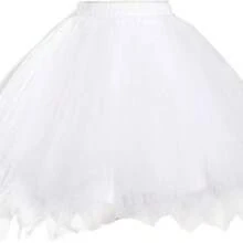 女士短款复古芭蕾舞裙，适合圣诞节、派对、婚礼、伴娘、情人节及其他场合。 - 白色 - 查看 8