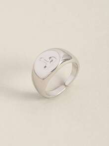 1枚定制儿童阿拉伯语戒指，阿拉伯字母戒指，精美定制礼物 - 銀色 - 查看 30