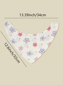 5pcs/Set Celemek Bayi, Celemek Air Liur Katun Muslin Lembut, Motif Bunga & Hewan untuk Bayi Laki-laki & Perempuan - MultiWarna - View 5