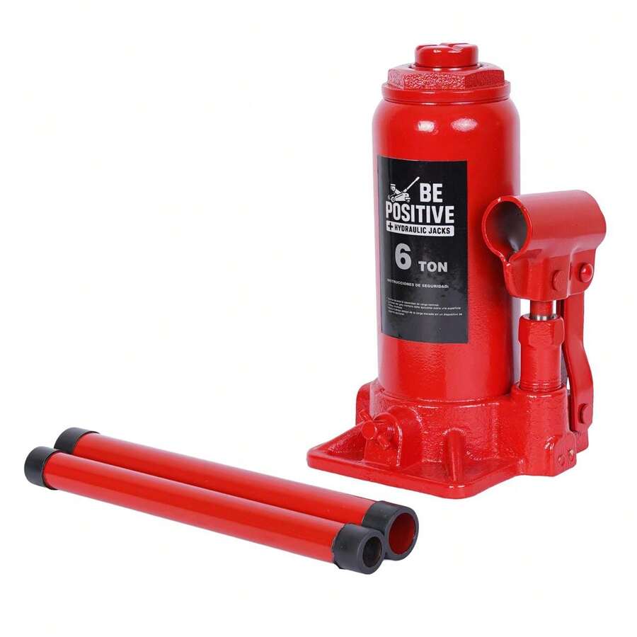 Gato Hidráulico de Botella 6 Toneladas para Automóvil y Taller - Rojo - Ver 1