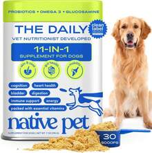 Native Pet Dog Vitamins &Amp; Supplements - 11-In-1 Vitamin Powder For Dog Food Topper - Collagen, Glucosamine, Probiotics, Omega &Amp; More- Supports Healthy Gut, Mobility &Amp; Overall Health - 30 Scoops - ColorA - 查看 1