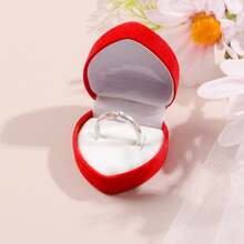 10个装植绒红色心形戒指盒，浪漫珠宝展示盒，情人节礼物、结婚戒指和吊坠的理想之选，优雅的收纳方案，完美适用于特殊场合、求婚以及零售/批发包装。 - 彩色 - 查看 7