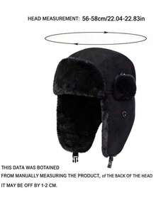 Adults Winter Cozy Plush Ushanka Russian Hat Windproof Full Hood Earflap Hat Warm Cold Proof Ski Hunting Cycling Trapper Hats - Black - View 2