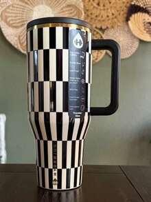 HydrojugTraveler 32 Oz/40 Oz Water Bottle With Handle & Flip Straw - Fits In Cup Holder, Leak Resistant Tumbler-Reusable Insulated Stainless Steel & Rubber Base - Gifts For Women & Men - 黑色領帶 - 查看 3