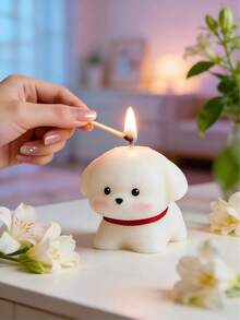 Handmade Soy Wax Dog Shaped Scented Candle Set, Smokeless Candle Gift Box, Creates Relaxing Bedroom Ambiance And Spa Bathroom Environment, Ideal For Pet Lovers, Homeowners, Gift Buyers, Perfect For Valentine's Day, Housewarming, Christmas, Hotel Decor, Romantic Birthday Gift For Friends And Family - Multicolor - View 1