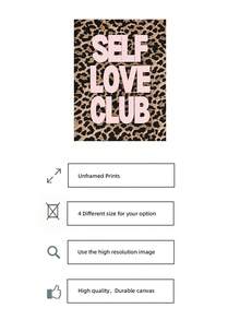 1pc Frameless Pink Color Scheme Art Print - Leopard Print & Self-Love Quote Poster, Girly Aesthetic Wall Decor For Bedroom Dorm Home Office, Modern Pink Leopard Decor & Best Gift Choice - Multicolor - View 5