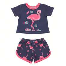 18" American Girl Doll Summer Short Sleeve Pajama Set, Bald Doll With Shorts Outfit - Multicolor - View 17