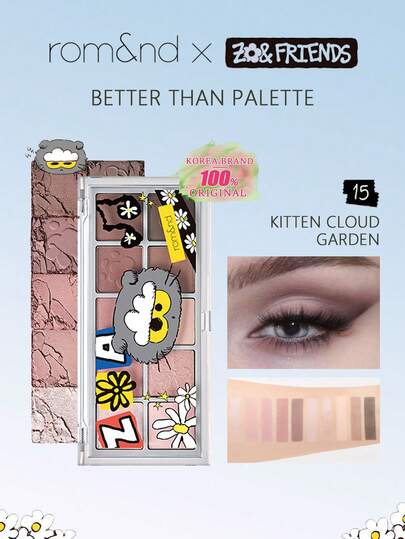 Rom&nd Paleta de sombras de ojos Romand Better Than 15 colores, edición limitada en colaboración, acabado mate y brillante, fórmula finamente molida y fácil de mezclar, adecuada para maquillaje diario, 7g/0.25oz