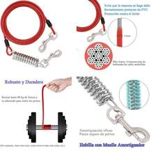 Correa para Perros, Correa de Acero,Correa para Perro de Alta,Perfecta para Perros Grandes Medianas y Pequeas,3 Metros (Plata) - plata - Ver 10