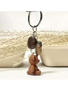 POKOJA LAND Cute Bear Keychain, Coffee Bean Drink Accessory Decor, Y2K Backpack Hanging Charm, Keychain Accessory - Multicolor - View 6