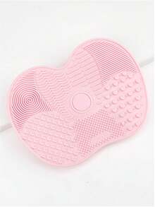 1 Pack Apple-Shaped Silicone Makeup Brush Cleaning Mat, Suction Cup Silicone Makeup Brush Cleaner Mat, Portable Makeup Brush Cleaning Tool, Small Brush Cleaning Pad Suitable For Makeup Brushes, Makeup Sponges, Powder Puffs, Ideal For Travel, Home, School, Dorm, Vacation, Party And Other Occasions.,Giveaways - Baby Pink - View 6