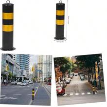 GLEAVI Barrera De Estacionamiento De Acero Inoxidable Con Pelcula Reflectante Poste De  Para Entradas Y reas De Trfico Columna De Advertencia De Trfico De 7.44 Pulgadas Para Proteccin En Estacionamientos - como se muestra en la figura - Ver 1